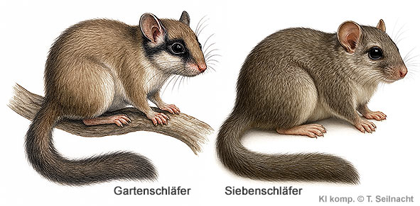 Gartenschl&auml;fer und Siebenschl&auml;fer im Vergleich