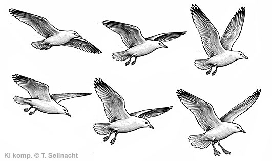 Die Silbermöwe als Flugkünstler